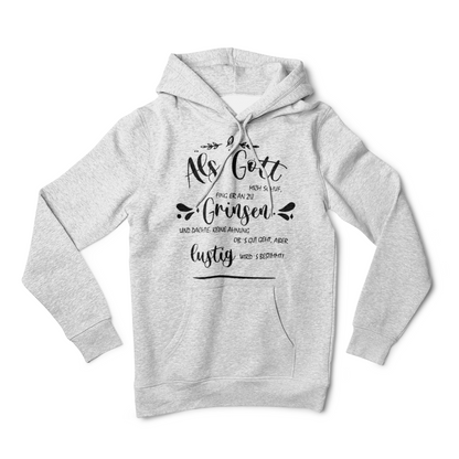 "Als Gott mich schuf" myPrint24 Damen Hoodie