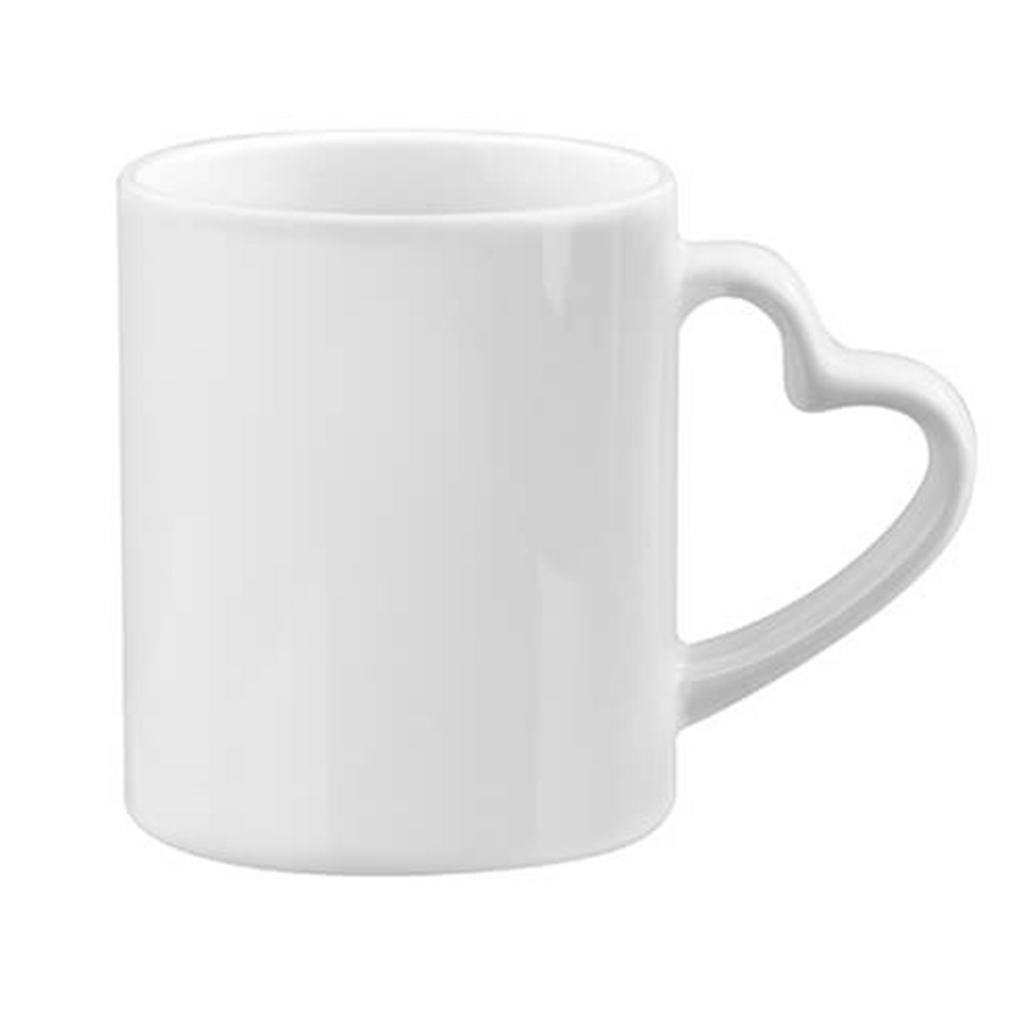 Tasse Weiß mit Griff in Herz Form