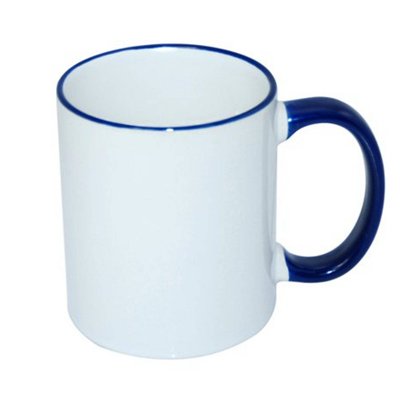 Tasse mit farbigem Rand und Griff