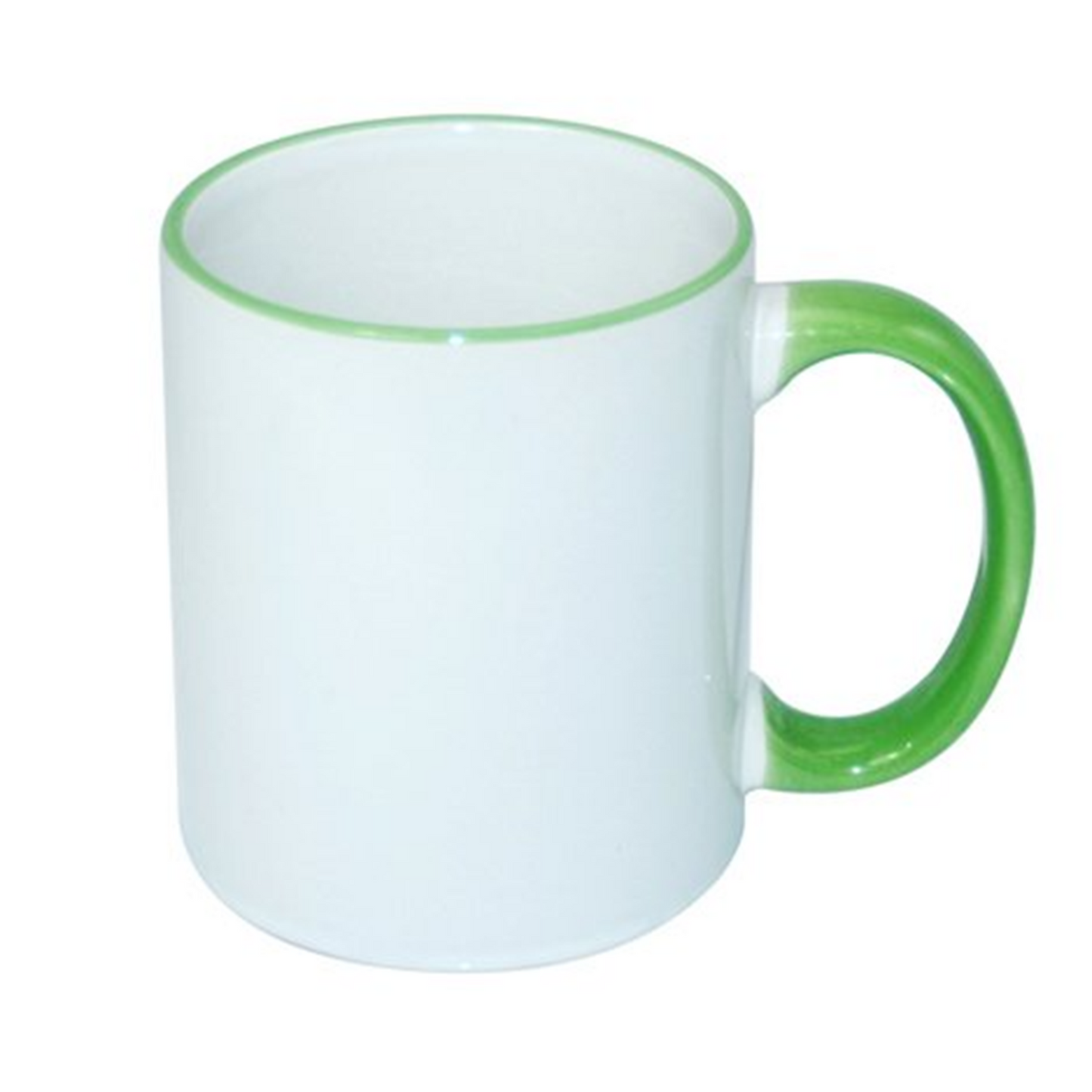 Tasse mit farbigem Rand und Griff