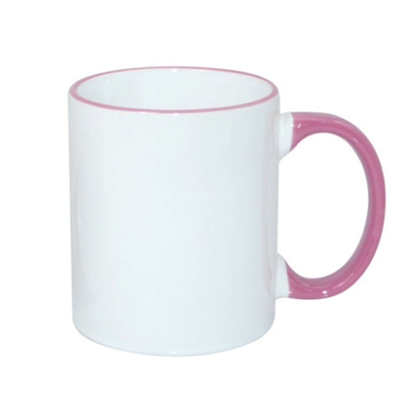 Tasse mit farbigem Rand und Griff